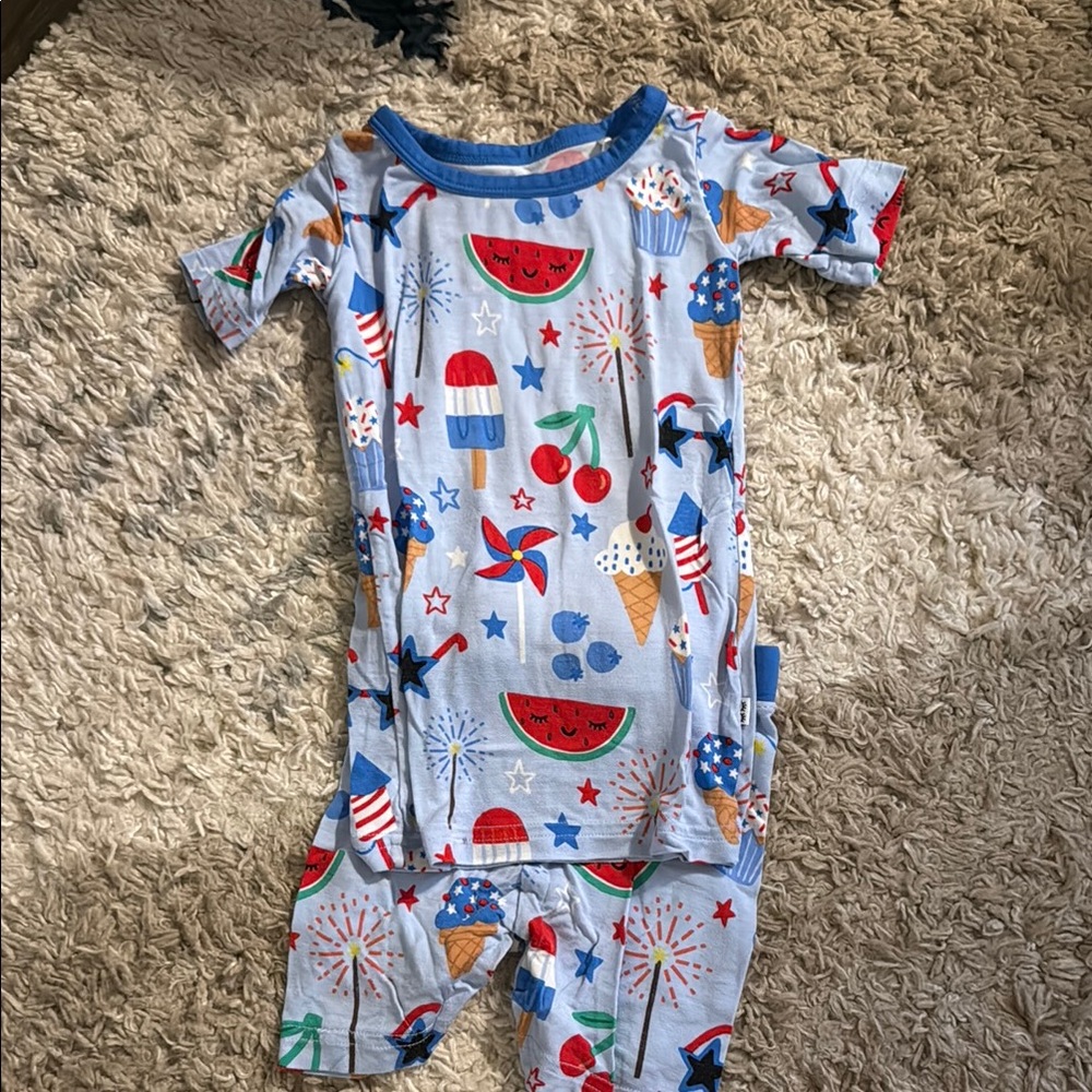 Little Sleepies Blue and Red Kids One Piece